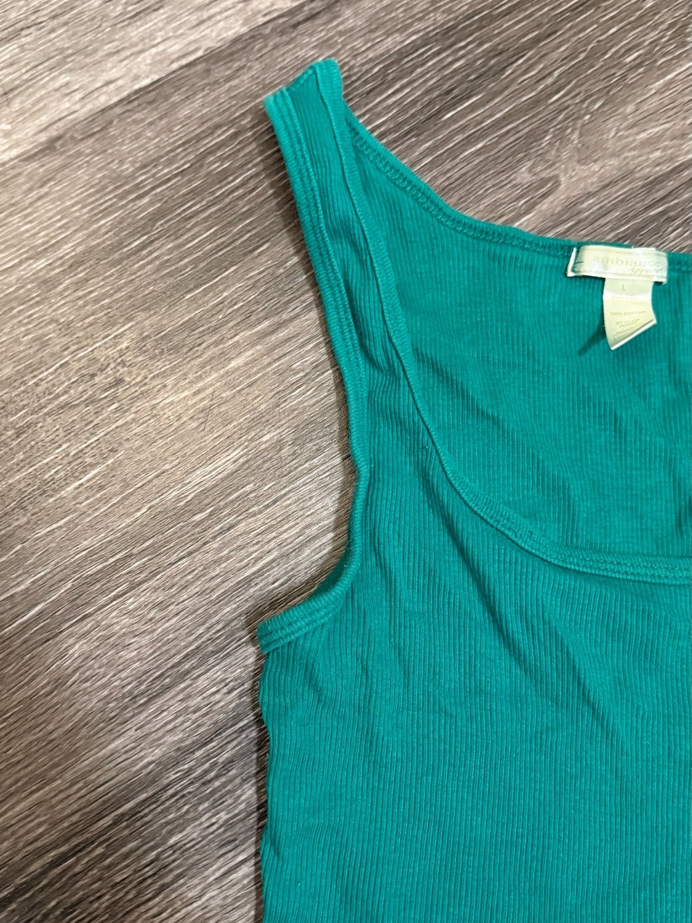Ambiance Green Ribbed Tank Top - Picture 2 of 4